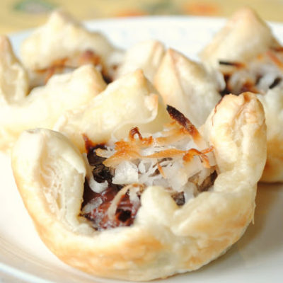 Nutella, Banana and Coconut Puff Pastry Cups