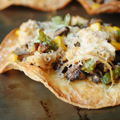 Chicken and Mushroom Tostadas