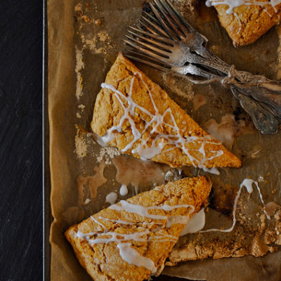 Pumpkin Scones with Pumpkin Spice Icing